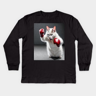 The Boxer Cat Kids Long Sleeve T-Shirt